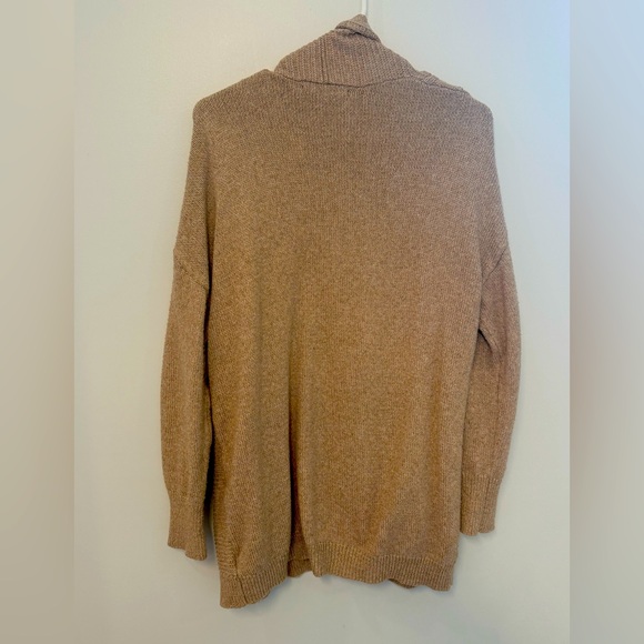 Women’s Cozy Sweater Cardigan; Chunky Knit; Waterfall Sweater; Large; Beige/Tan - Picture 5 of 8